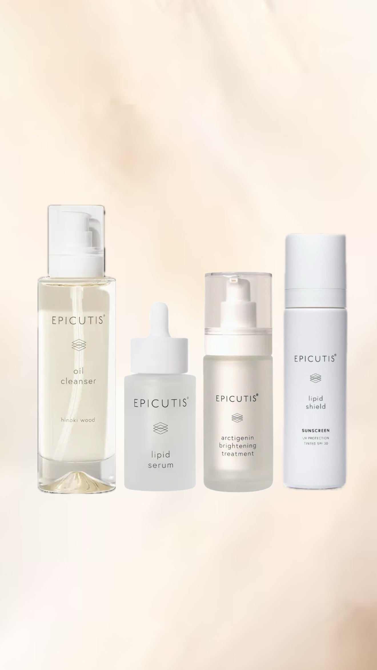 Epicutis Bundle Oil Cleanser, Lipid Serum, Arctigenin Brightening, Lipid Shield